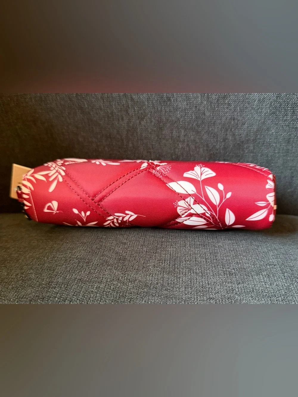Lug Bobsled XL Eyeglass Pouch Case Bag – Flourish Red (White Flowers Floral)